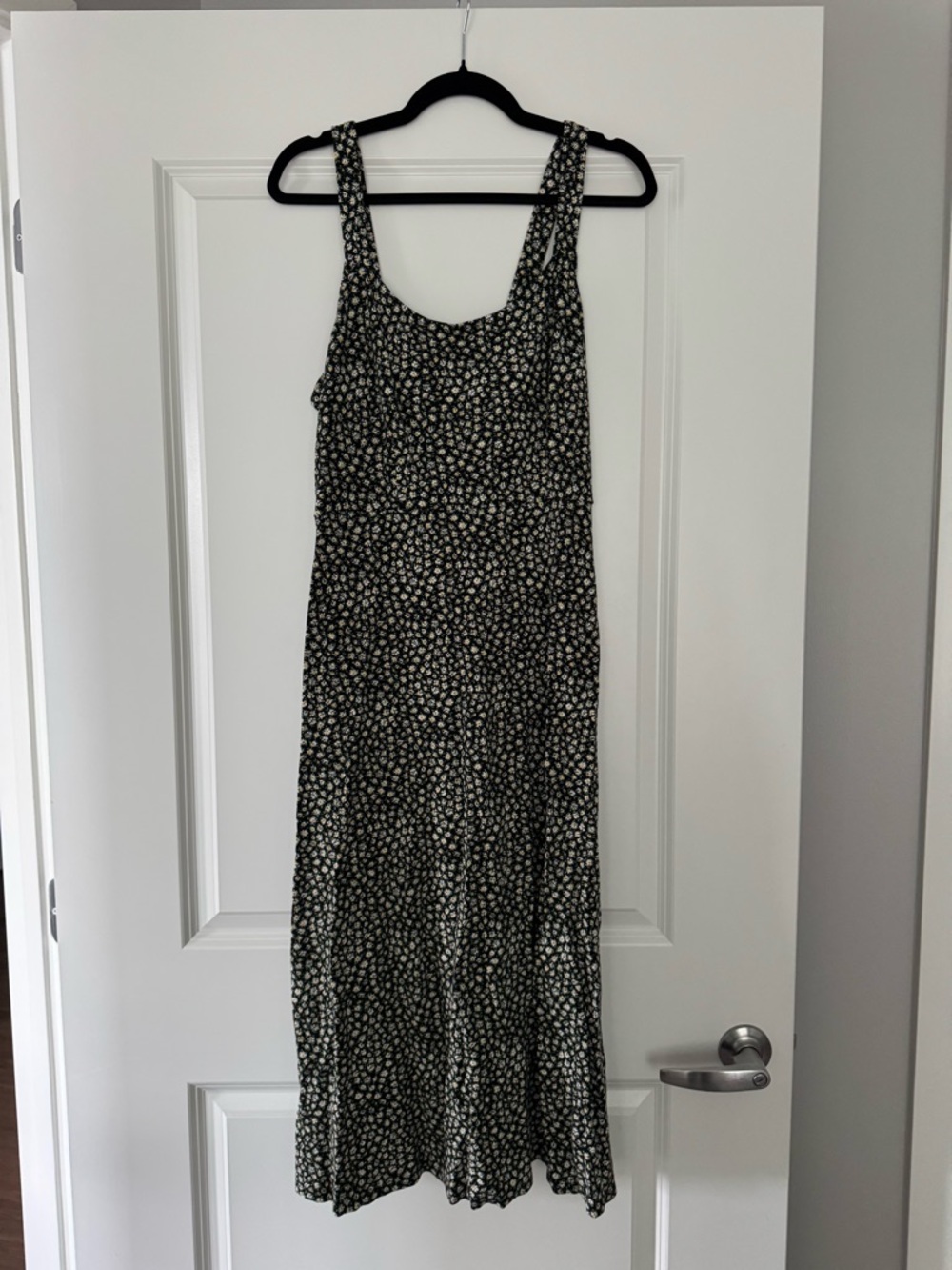 Free People Black Floral Scoop Neck Maxi Dress